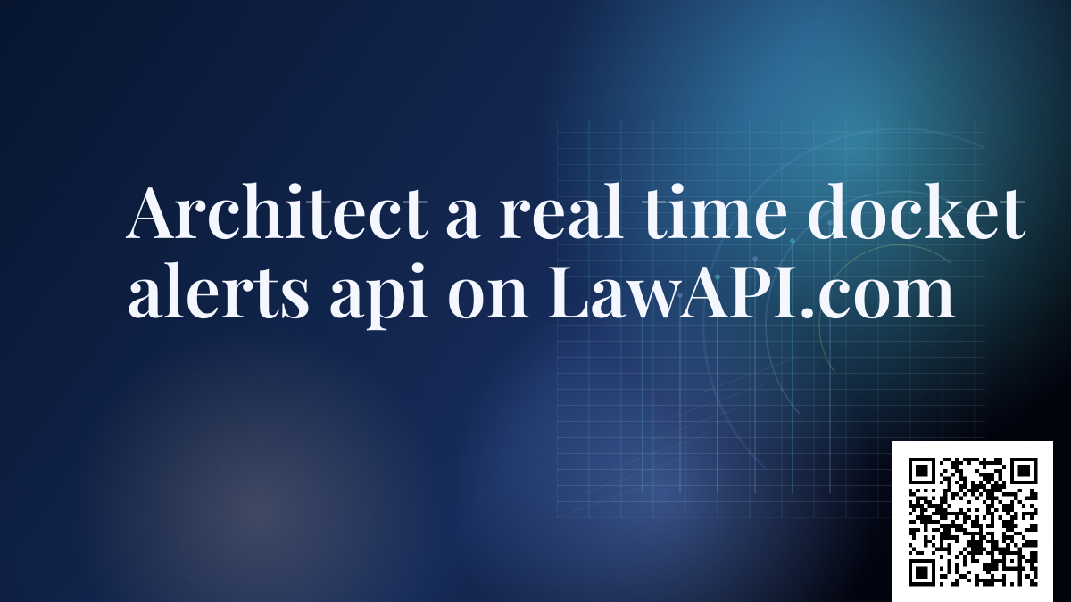Architect a real time docket alerts api on LawAPI.com